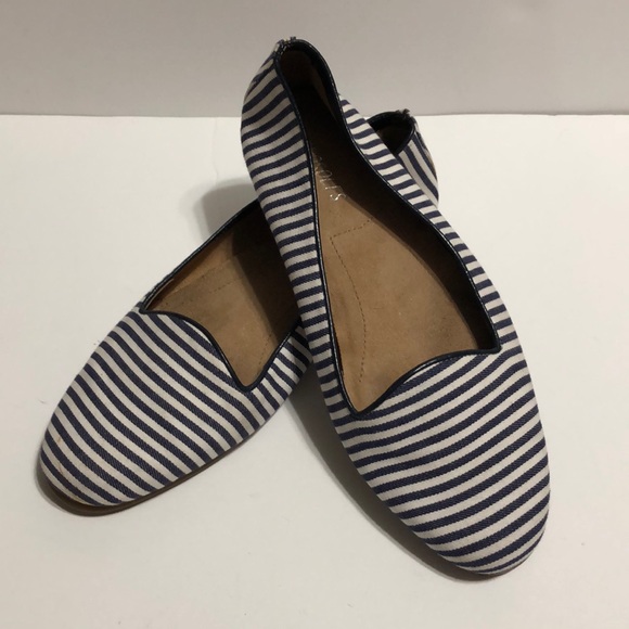 Aerosoles White Navy Striped Max Bet Loafer Flats